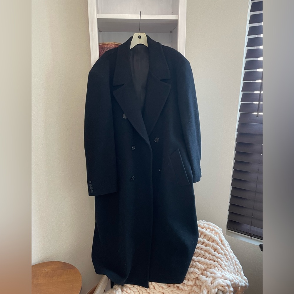 Vintage men’s London Fog black trench coat.